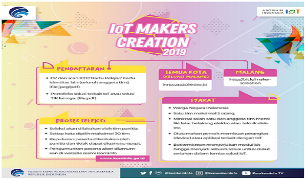 Pembukaan Pendaftaran IoT Makers Creation 2019 di 5 Kota