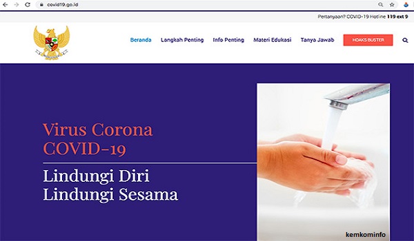 Pemerintah Luncurkan Situs Resmi Covid-19